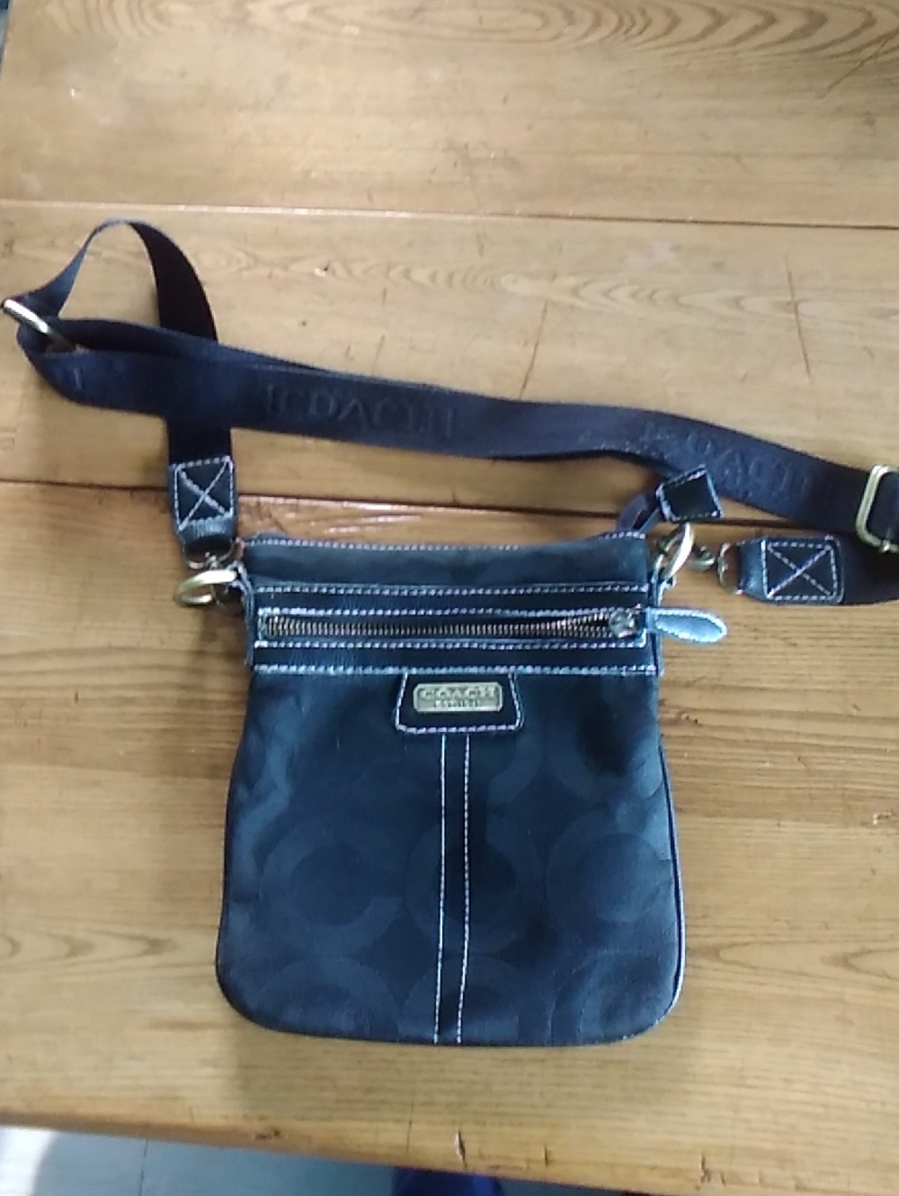 Coach Black Logo Crossbody Messenger Bag
